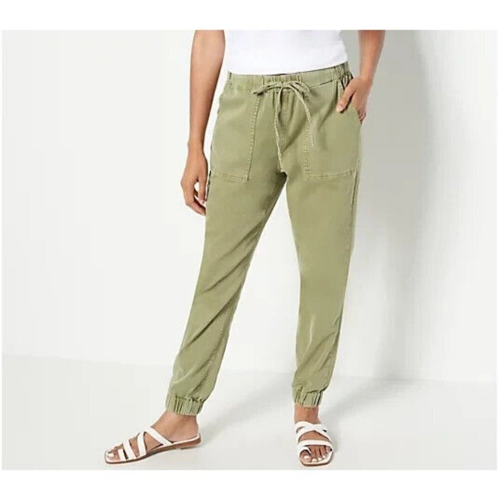 Laurie Felt Daisy Denim Jogger Pants- Pesto Pesto,2X